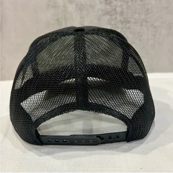 OTTO Black Trucker Hat Gold Eagle Logo Men One Size Fits Most Mesh Back Snapback - Picture 4 of 7